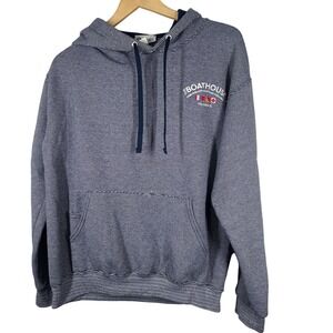 Disney Boat House Striped Hoodie Pullover Blue White Mens Size Medium